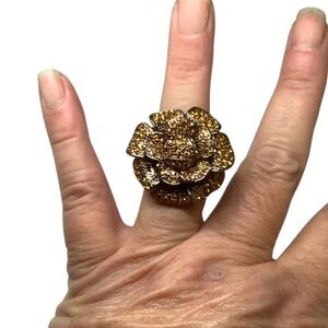 Gold plated Floral Statement Ring